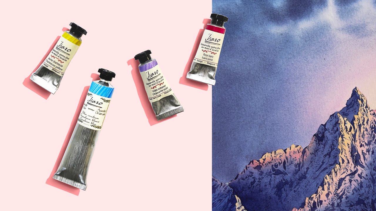 Isaro watercolors | Swatching + A mountain painting !