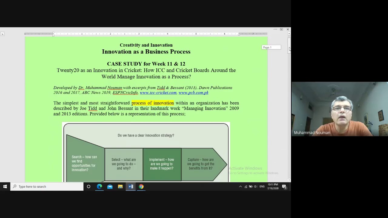 6. LECTURE: Innovation as a Business Process (The Case of T20 Cricket)