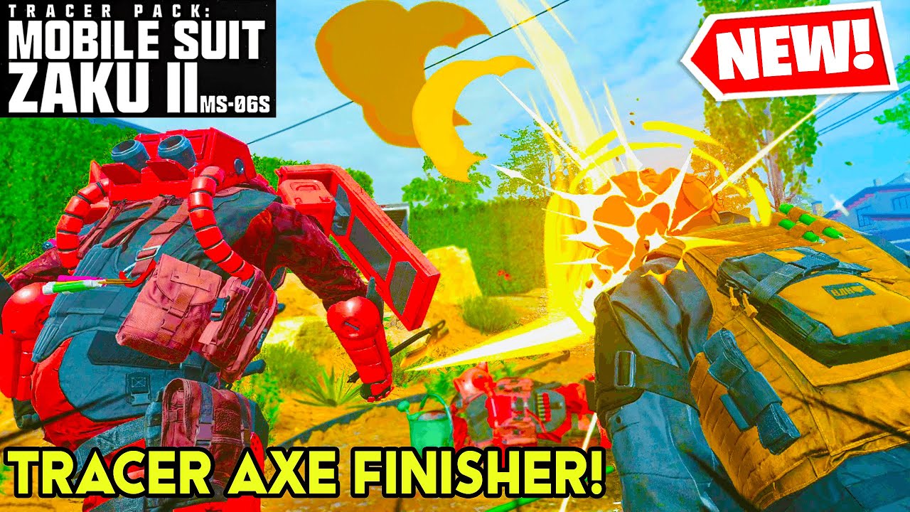 *NEW* GUNDAM Tracer Pack MOBILE SUIT ZAKU II BUNDLE w/ AXE FINISHER in MW3 WARZONE! 🪓 MS 06S Searing