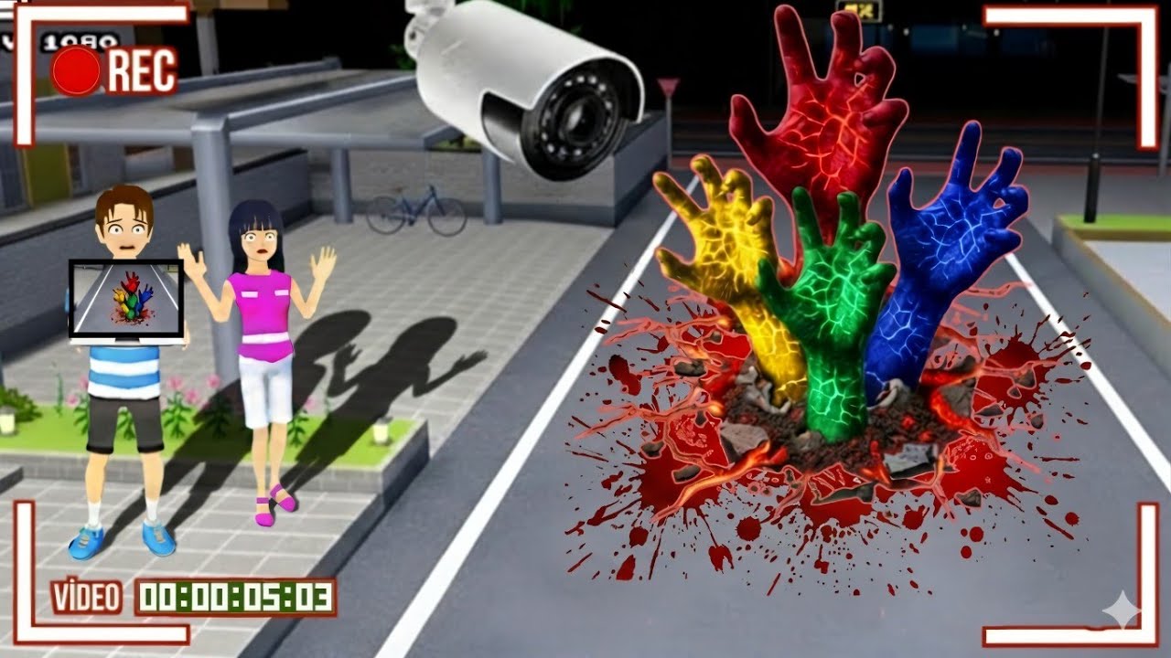 Yuta Mio Panik CCTV rekam RAINBOW🌈 TOWER TANGAN BERLUMURAN D4R4H 😱😰 #sakuraschoolsimulator
