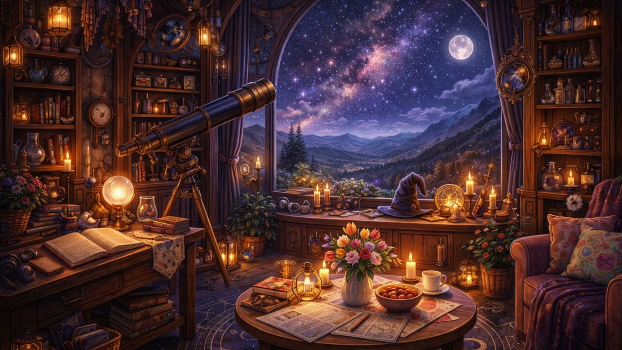 witch's Observatory | Wind Chimes, frogs, birds and cricket sounds |