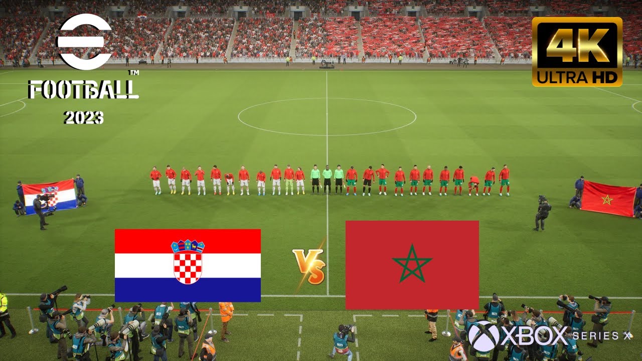 EFOOTBALL 2023 - Croacia vs Marruecos | Mundial de Qatar Tercer puesto | Next Gen - Series X [4K60]