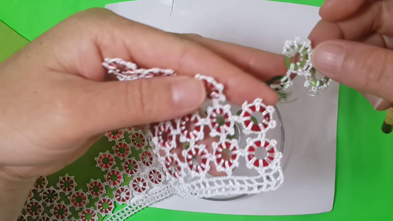 Havlu kenarı yapımı renkli halkalı