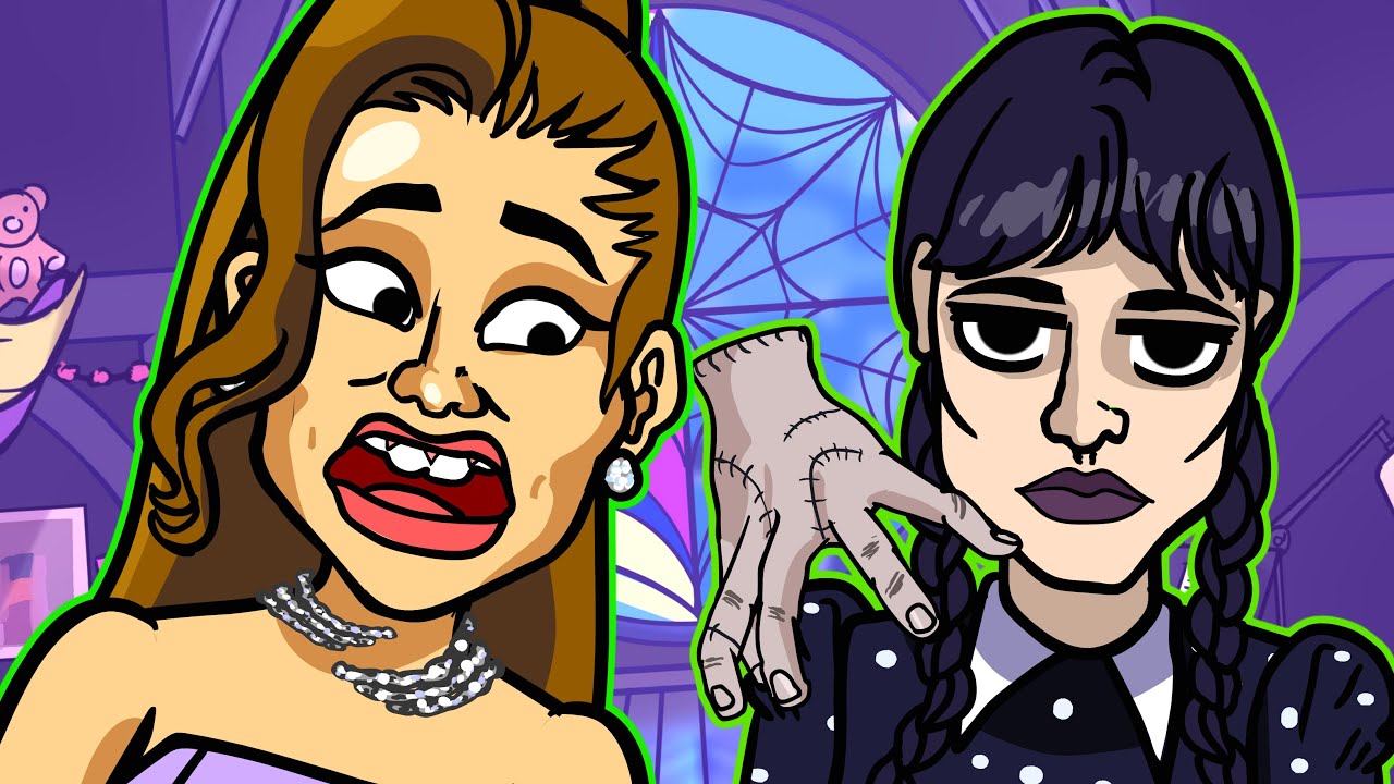 Ariana Grande meets WEDNESDAY (7 Rings CARTOON PARODY)