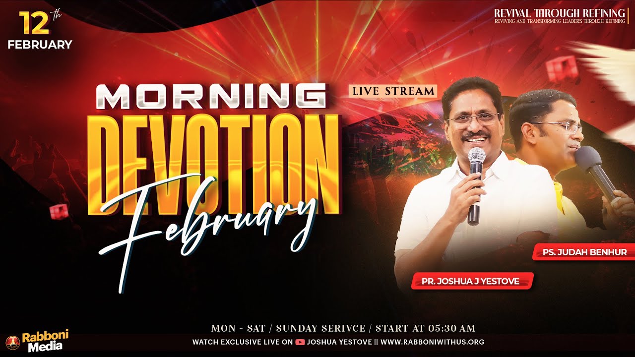 🔴 LIVE || Morning Devotion || 08-Feb-2025 || Message by Pr. Joshua J. Yestove || Rabboni Media