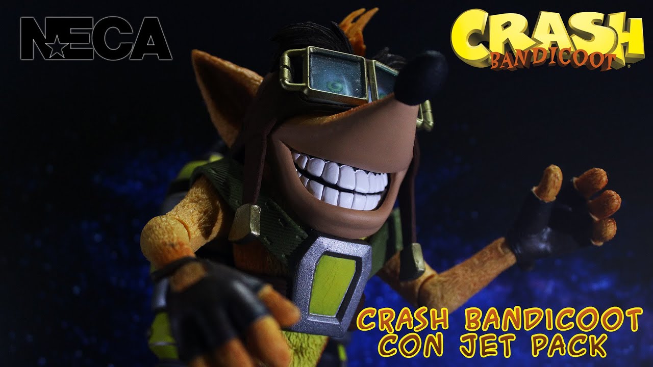 Deluxe Crash Bandicoot With Jet Pack Neca Action Figure reseña review Español
