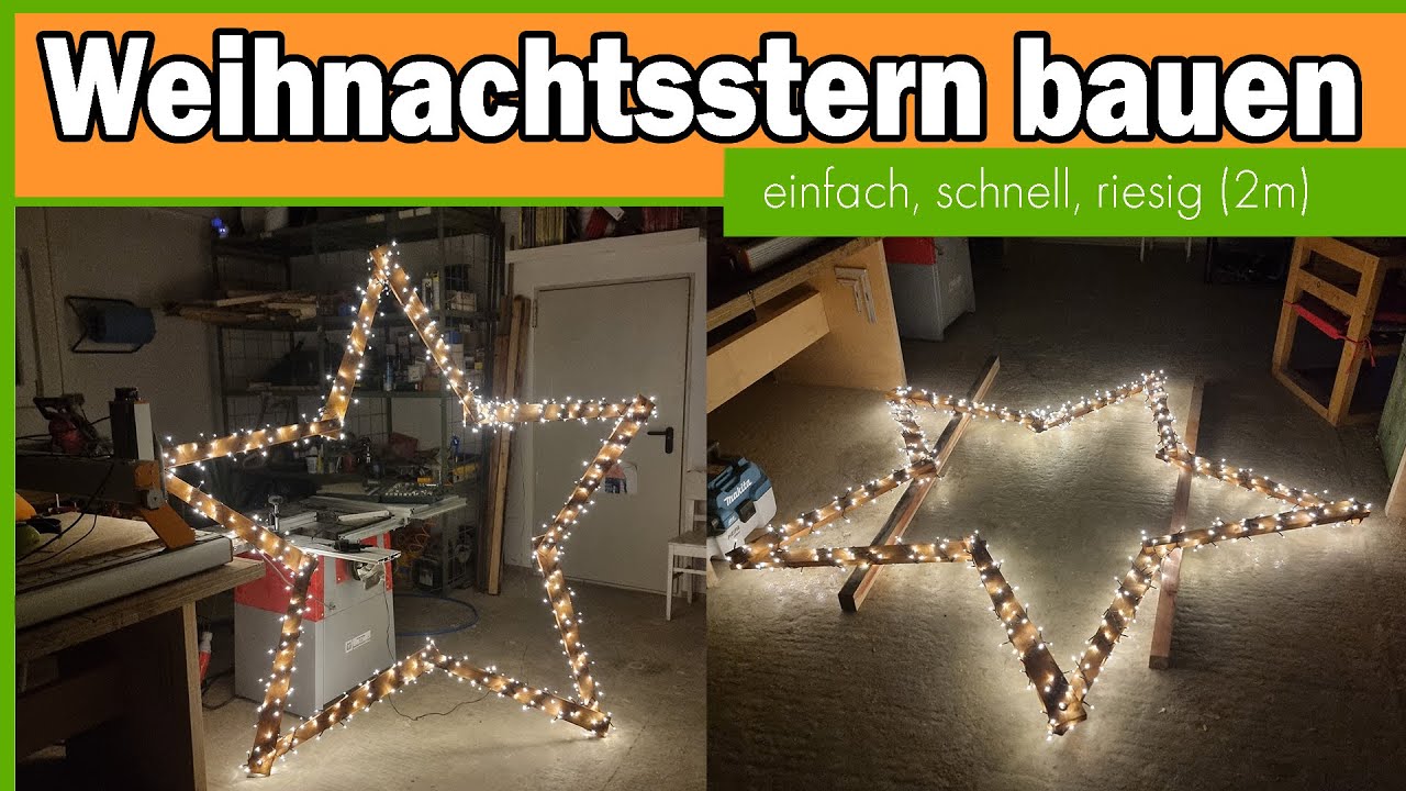 2m gro&szlig;en Weihnachtsstern aus Holz selber bauen - DIY