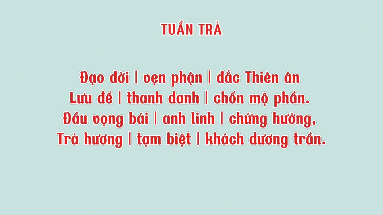 TUẦN TR&Agrave; | NGHI H&Agrave;NG THẦN 