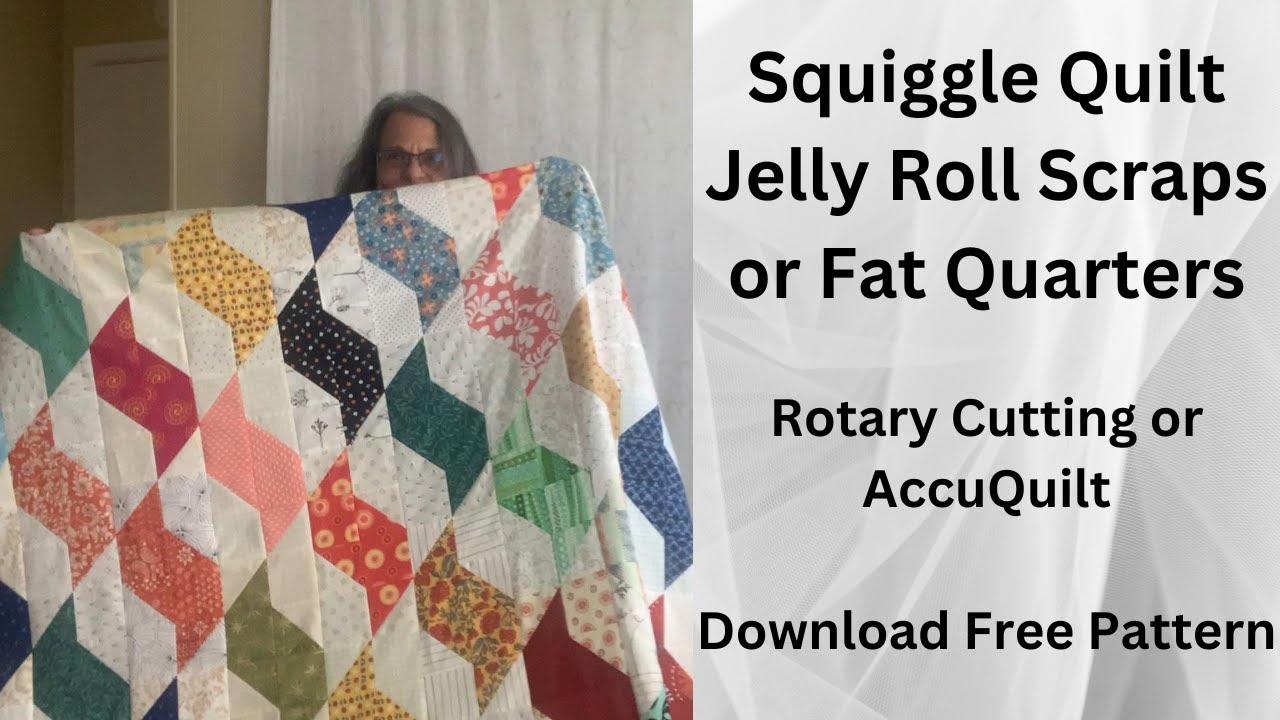🍬🧩 Squiggle Scrap Quilt | Jelly Rolls | Fat Quarters | Rotary Cutting | AccuQuilt