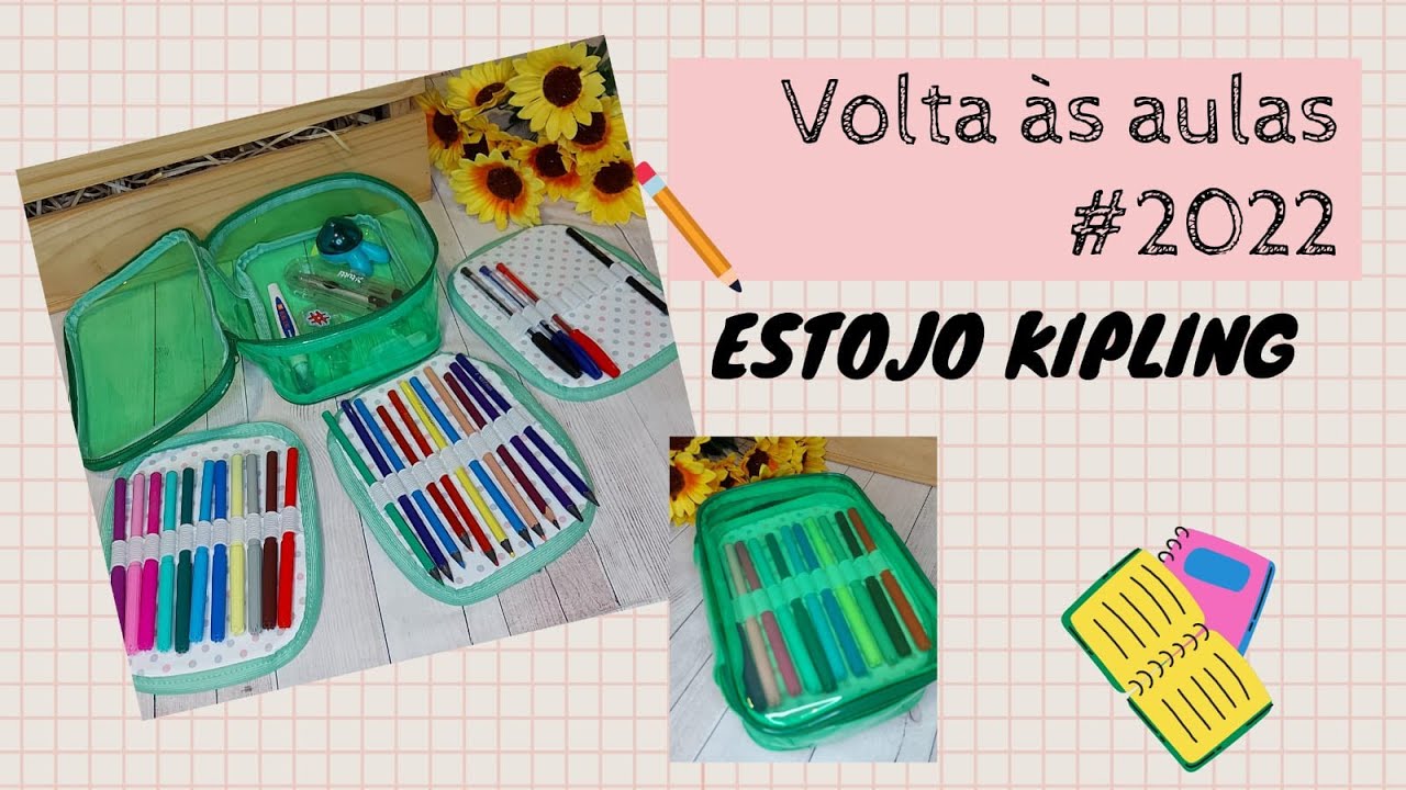 APRENDA ESTOJO KIPLING FÁCIL I Passo a Passo estojo 100 pens I Estojo escolar PLÁSTICO TRANSPARENTE