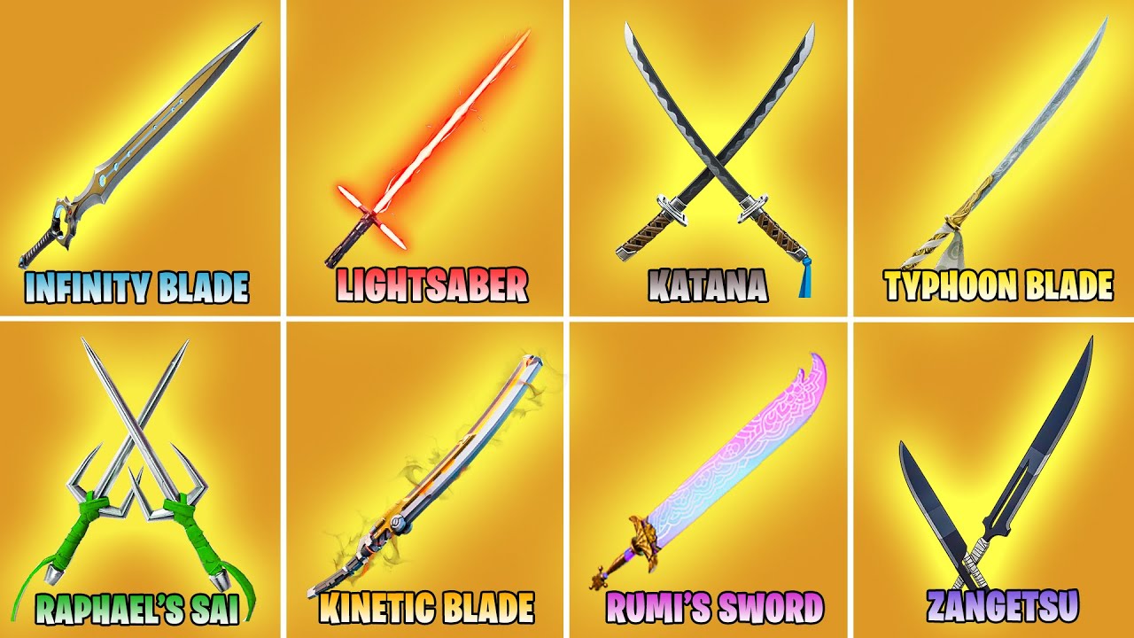 Evolution of All Fortnite Sword & Blade (Chapter 1 - Chapter 7 Season 1)