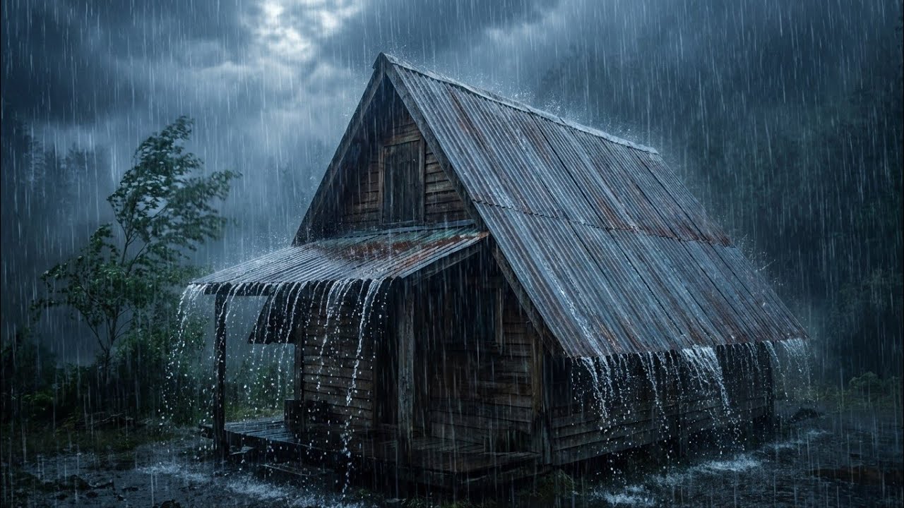 Deep Sleep Tonight | Night Rain on a Tin Roof for Anxiety & Insomnia Relief