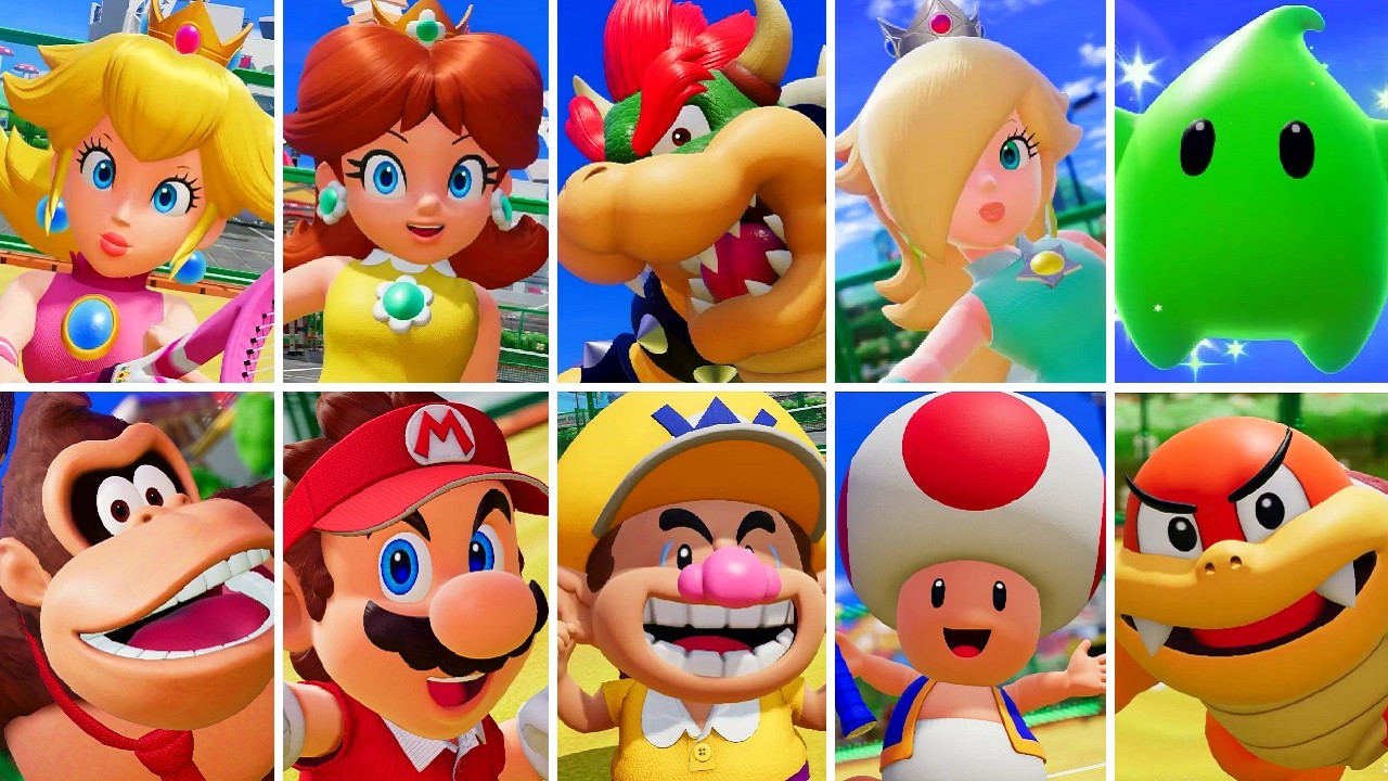 Mario Tennis Fever - All Character Entrances