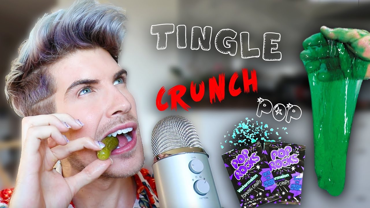 I Tried ASMR... Eating Crunchy Foods, Pop Rocks, Playing With Slime