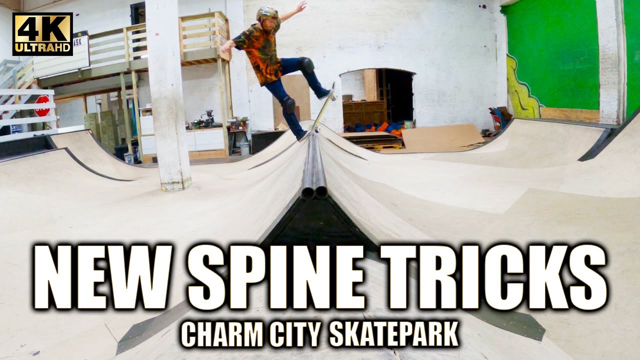 Skating Charm City Skatepark, MD and Learning New Spine Ramp Tricks! | 4 New Tricks! #SkateProgress