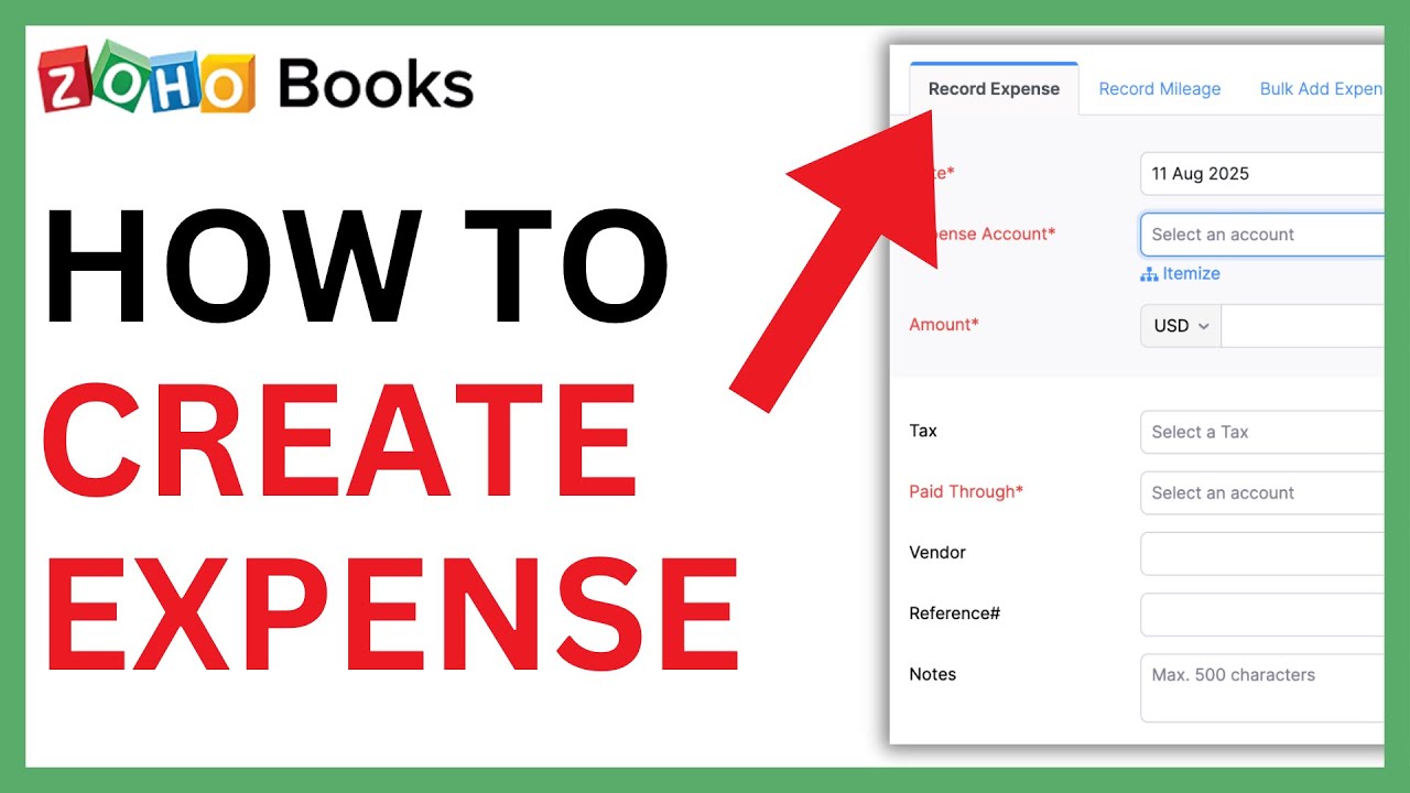 Как создать расходы в Zoho Books [КРАТКОЕ РУКОВОДСТВО]