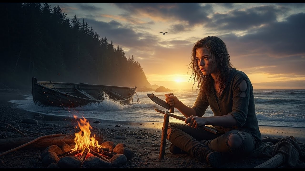 A Girl Alone Surviving In The Forest  Escape from the Deserted Island – Adrift at Sea