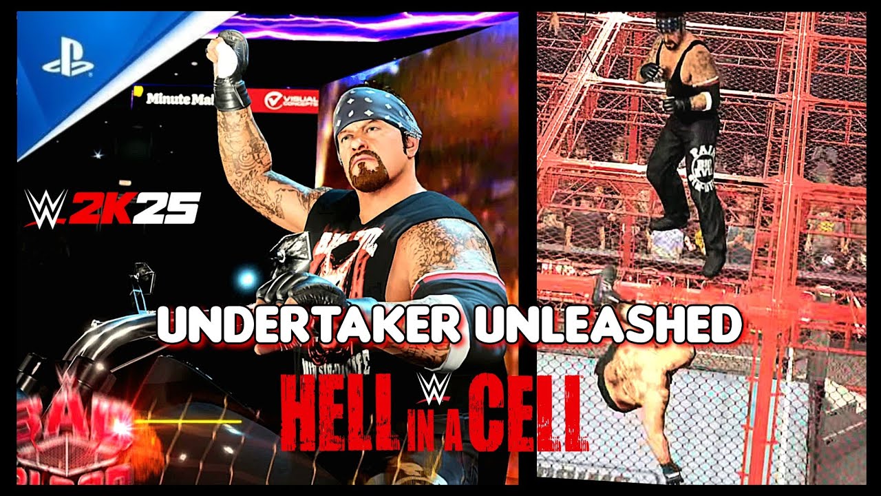 Undertaker Unleashed! Biker undertaker vs Brock Lesnar - Hell in a Cell(WWE 2k25 PS5)