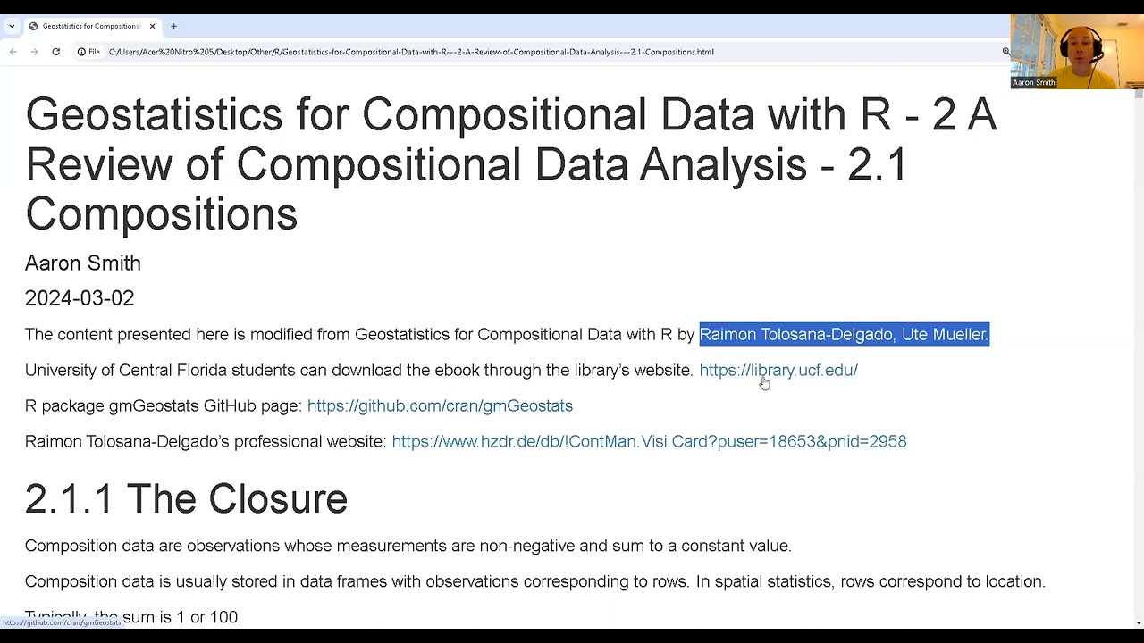 Geostatistics for Compositional Data with R - 2.1 Compositions