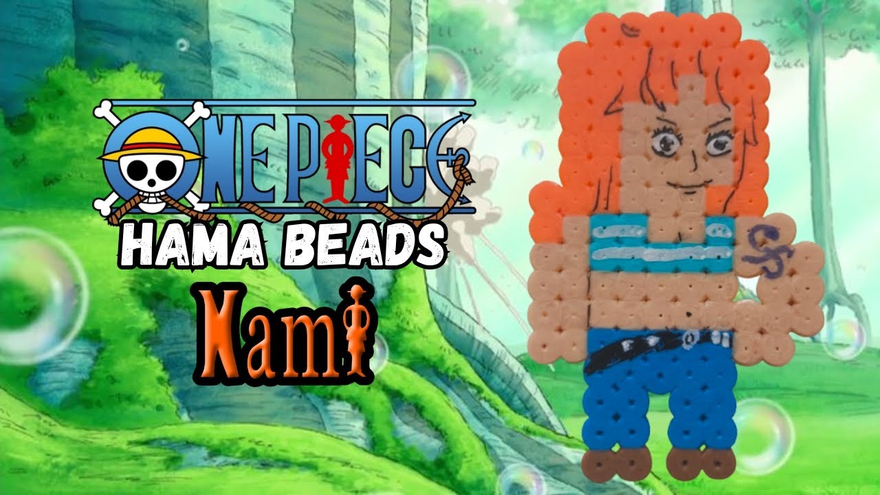 Nami Hama Beads One Piece 🌩️ Pixel Art Time Lapse