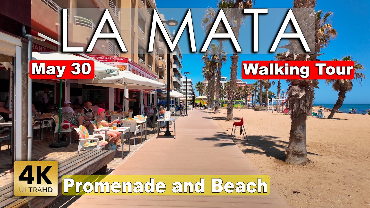 Torrevieja (La Mata) - Promenade and Beach 2025 - Spain | Costa Blanca - Walking tour [4k 60fps]