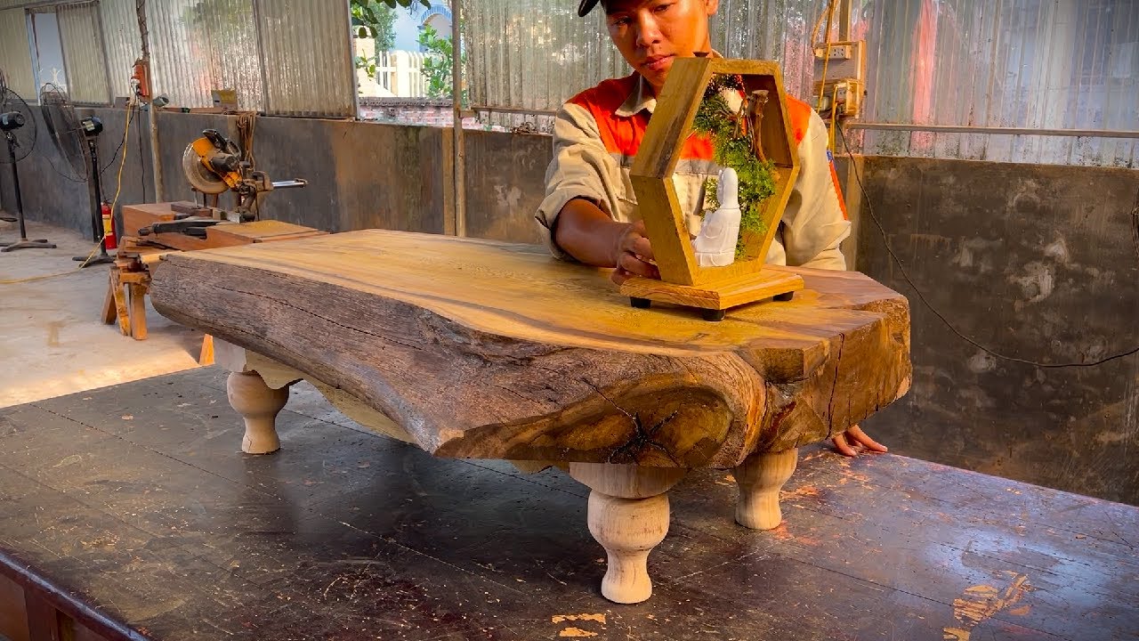 The First Works of a 20-Year-Old Carpenter Who Just Started Carpentry - A Tea Table For Family