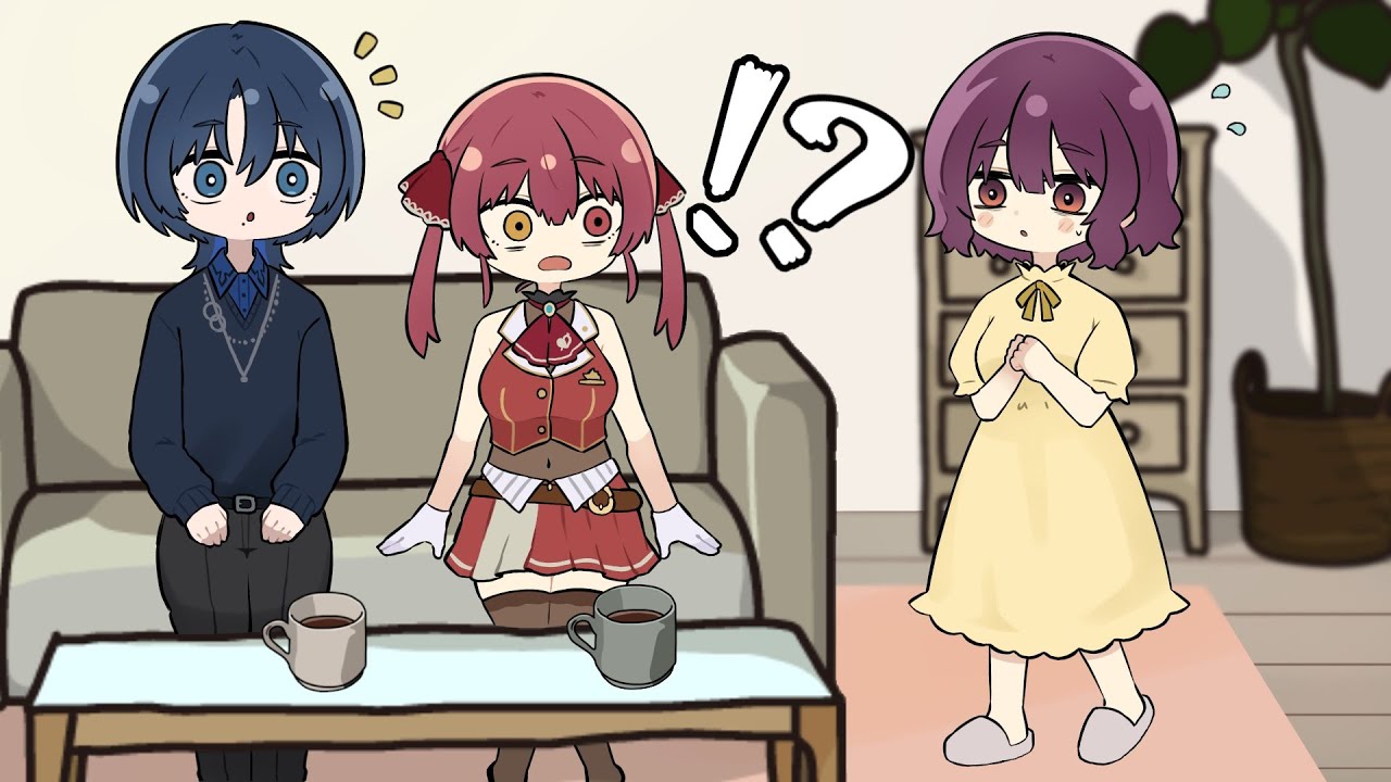 【手描き】青くんの前に姿を現した姉にぶったまげるマリン【ホロライブ/宝鐘マリン/火威青/切り抜き漫画】