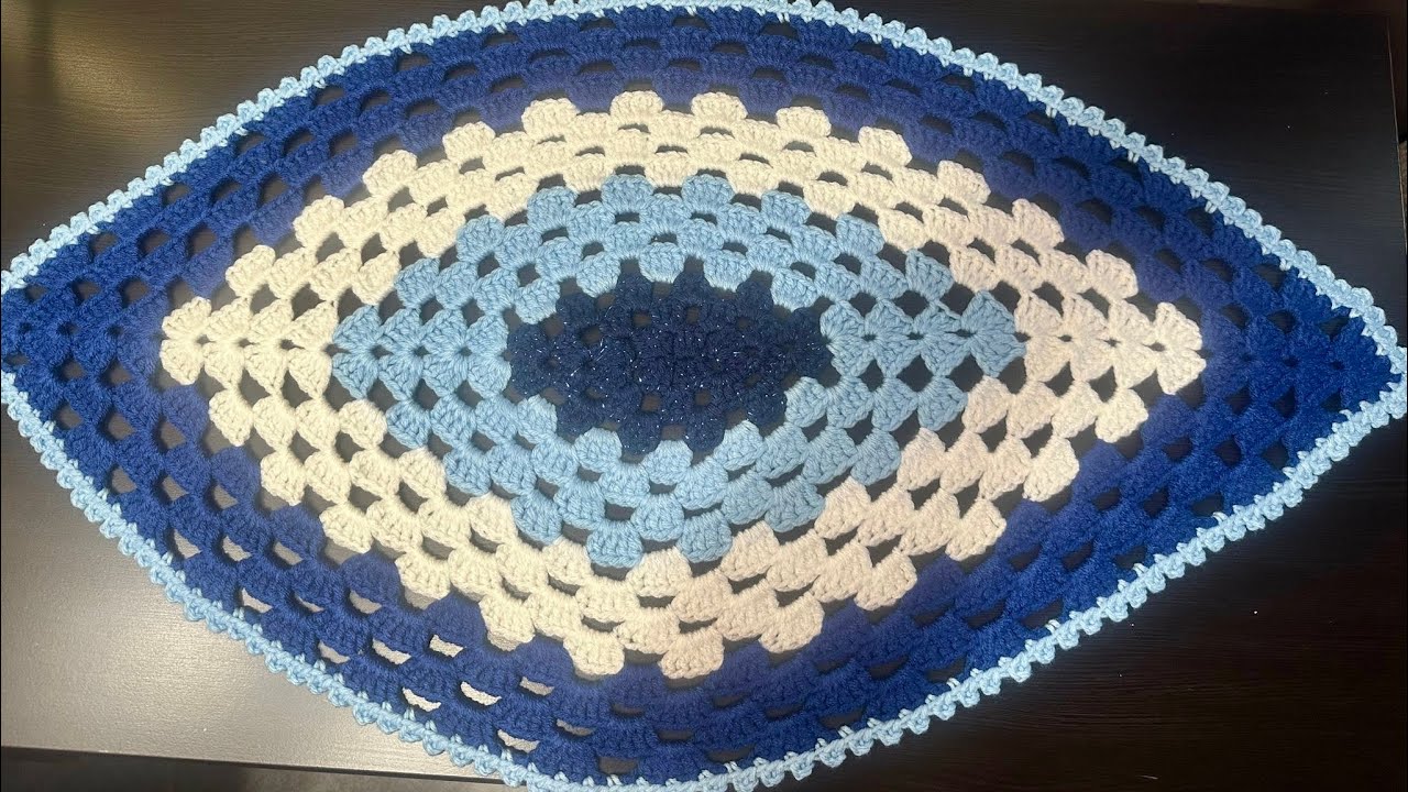 Tapete en forma de Ojo Turco a Crochet paso a paso 🧿🧶