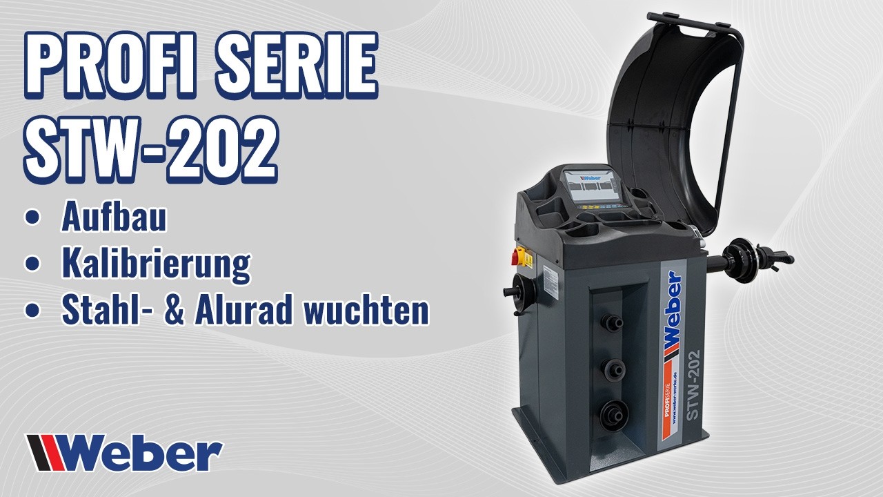 Weber Radwuchtmaschine STW-202 - Aufbau, Kalibrierung, Stahl- & Alurad wuchten