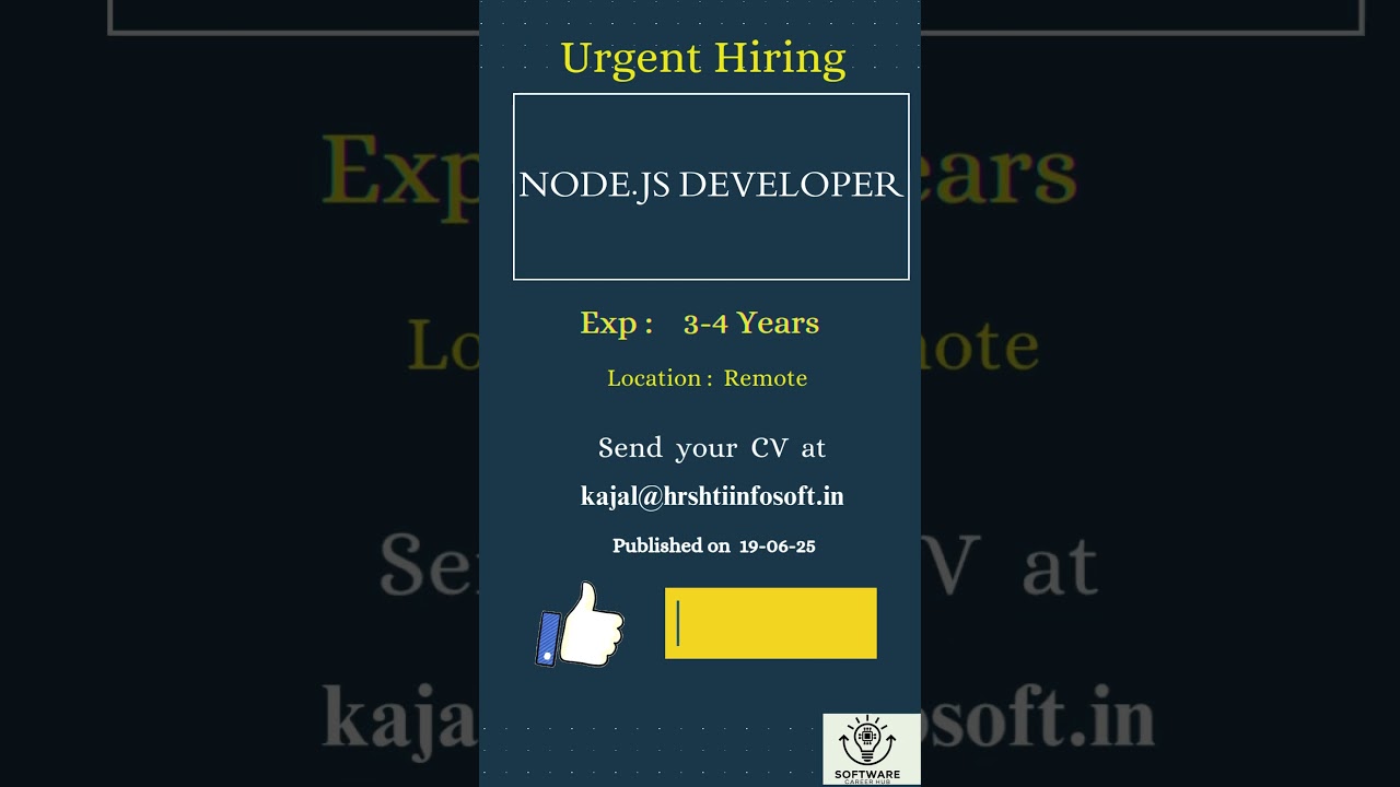 Nodejs Developer #remote #NodejsDeveloperJobs, #BackendDeveloperJobs, #FullStackDeveloperJobs, #usa