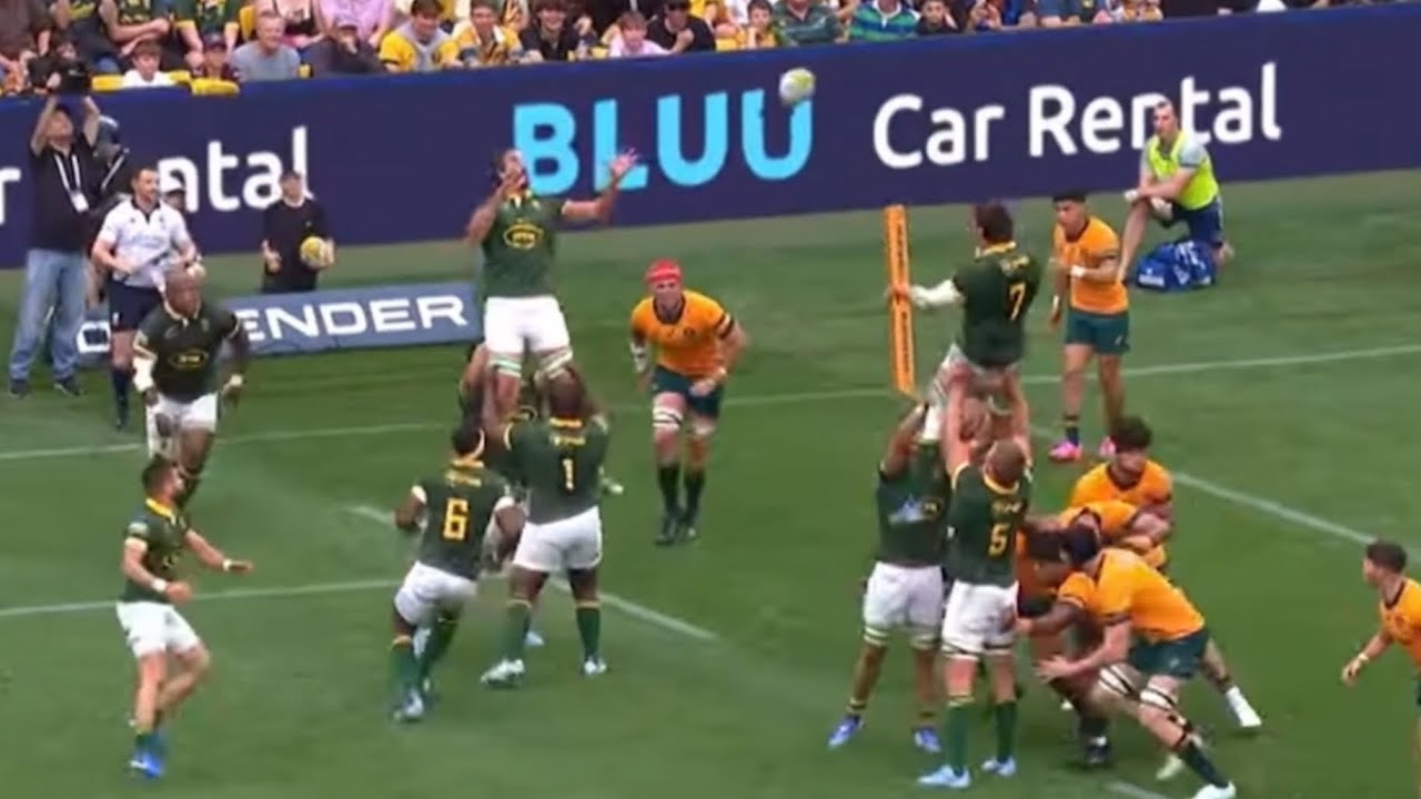 SPRINGBOKS LINE-OUT TRY -  INSANE DOUBLE LINE OUT OFFLOAD vs AUSTRALIA 2024