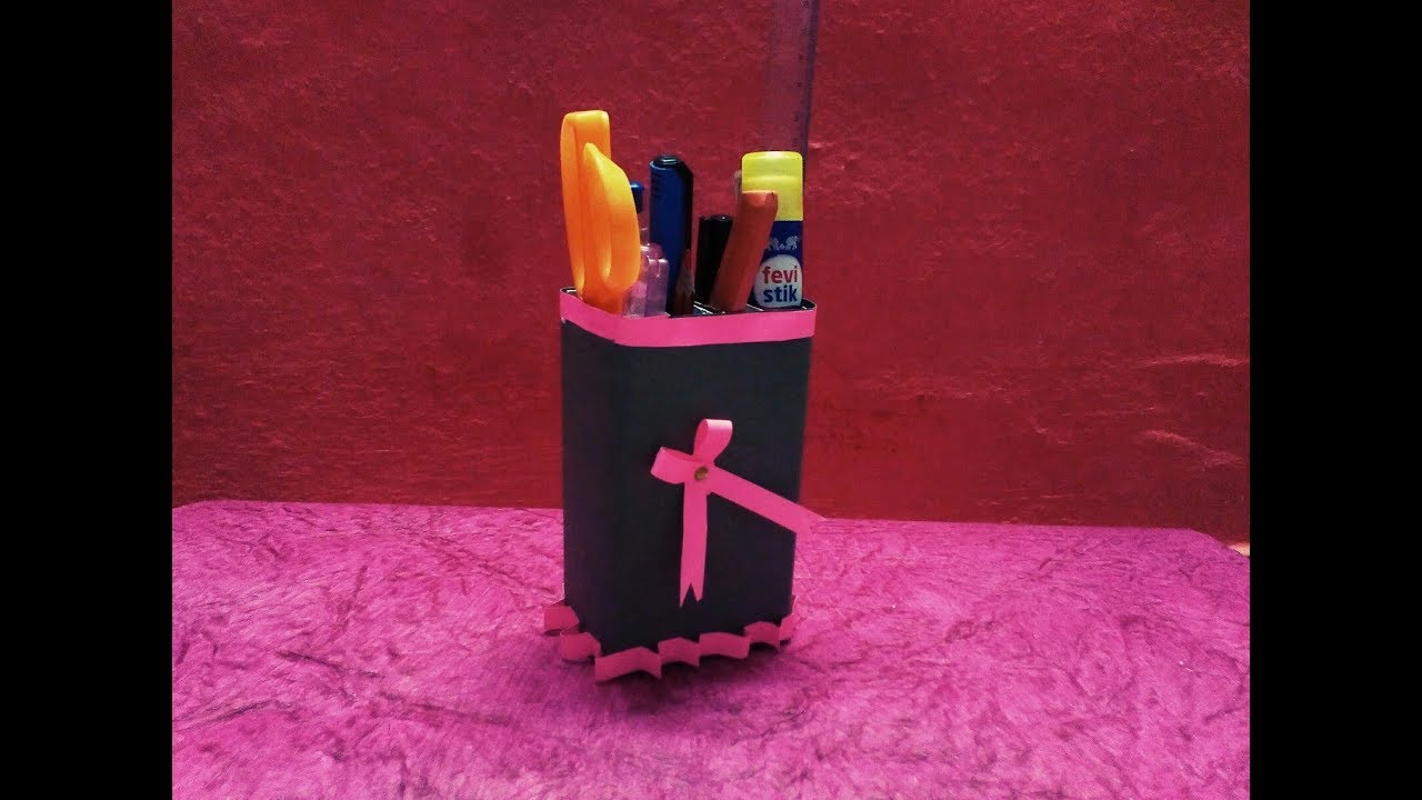 How to make beautiful stationary case from out of wastage || creative dolphin