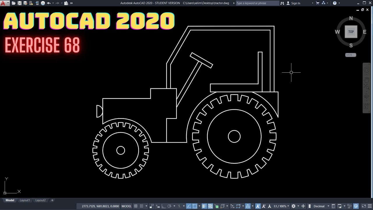 Autocad Traktör Çizimi | Autocad Tractor Drawing | Autocad Dibujo de Tractor