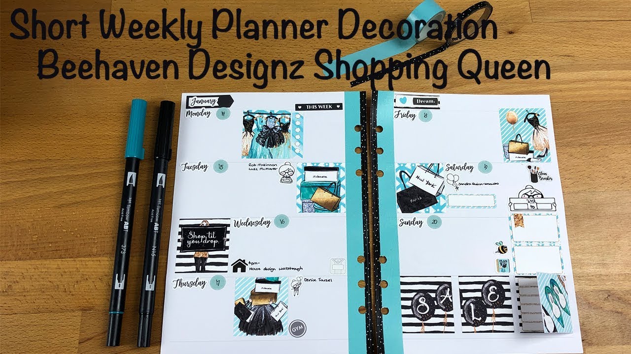 Short Weekly Planner Decoration - Beehaven Designz Shopping Queen