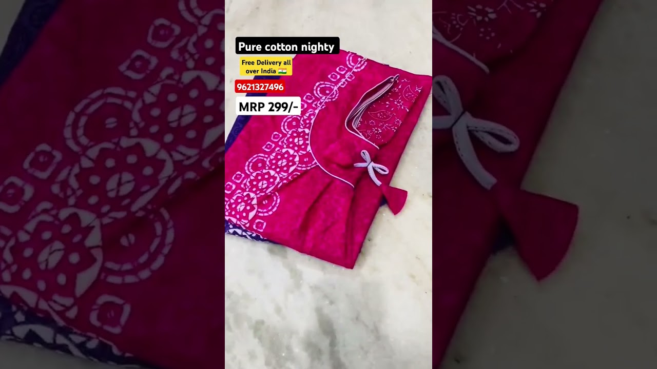 Pure cotton nighty #nighty #purecotton #nighties #nightwear #nightdress #onlineshopping #reseller
