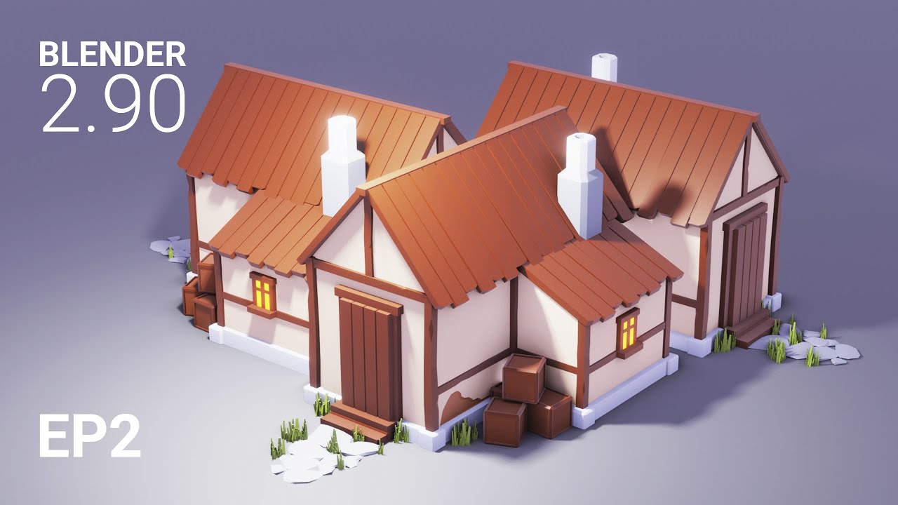EP2 | Low Poly House | Game-ready asset creation in Blender 2.90 | 3d Game Design | Lowpoly 3d Art