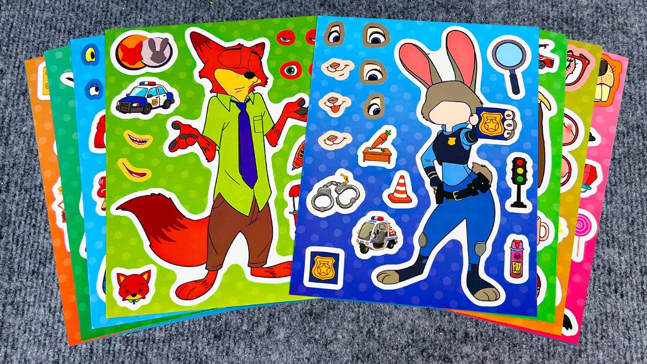 58 Minutes Satisfying🦊Decorate with Sticker Book ALL Character ZOOTOPIA 2🌈Candy Happy