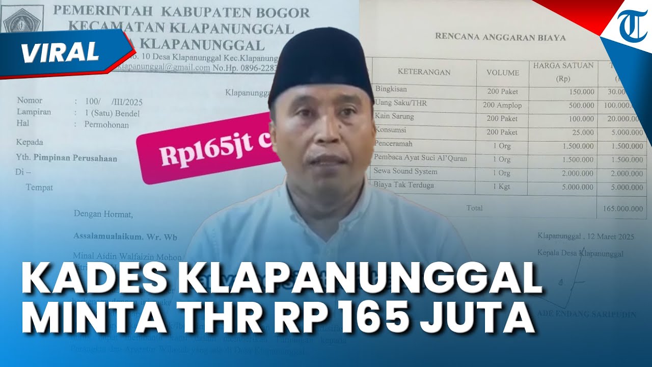 VIRAL KADES Klapanunggal Minta THR Rp 165 Juta ke Perusahaan, Bakal Disanksi Tegas