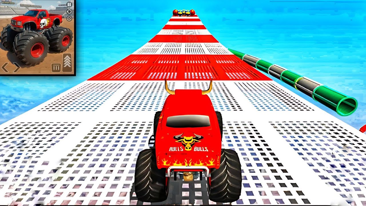 Mega Ramp Monster Truck Gameplay - One mistake game finished - #1