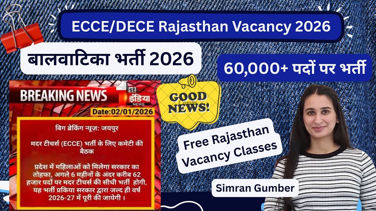 Rajasthan ECCE 60,000 Vacancy 2026 DECE Level Up Learning Simran Gumber