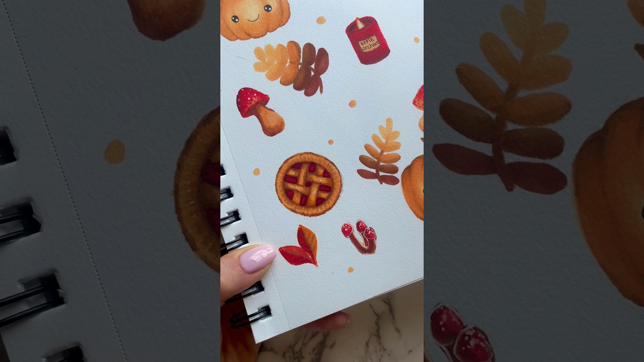 Как нарисовать ягодный пирог на осень! 🍂🥧🧡