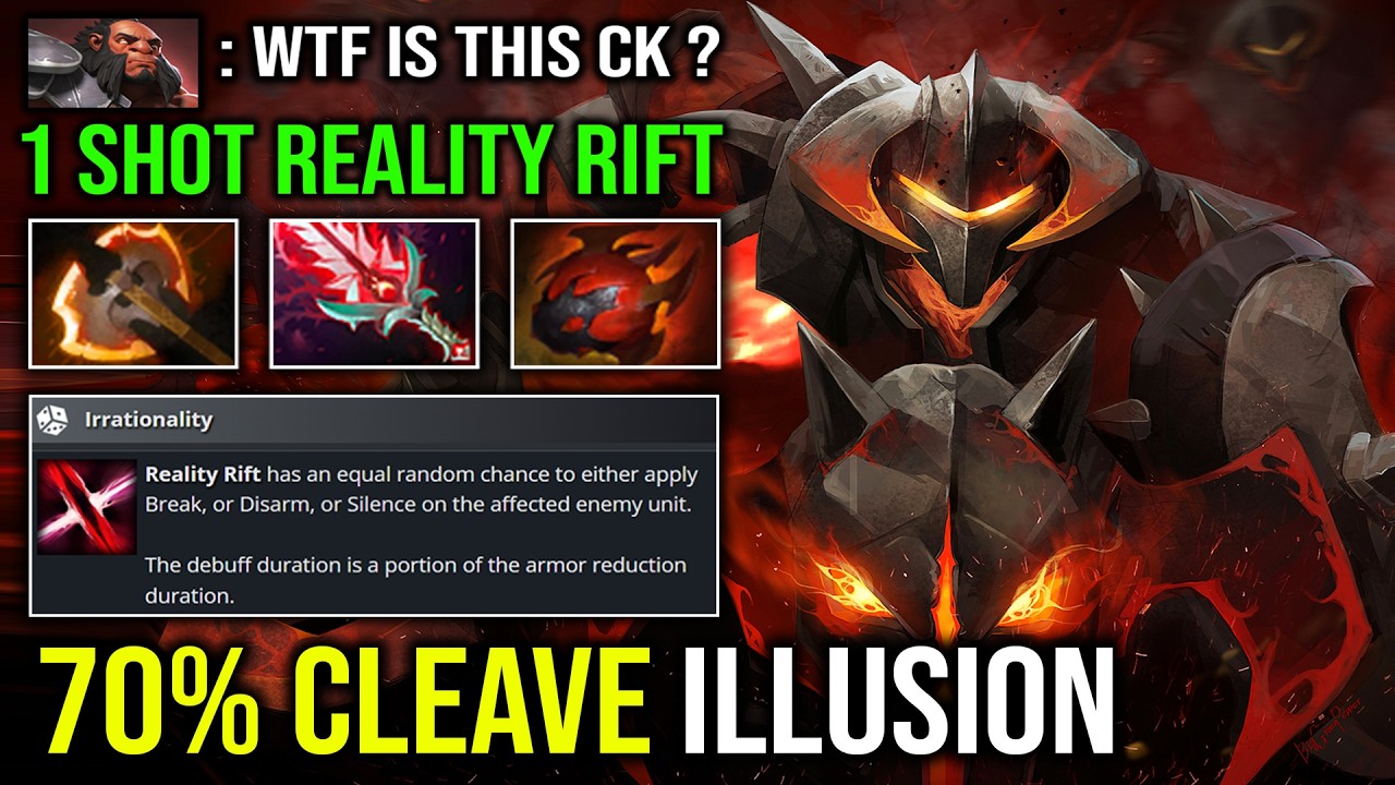 NEW MOST OP OFFLANE Battle Fury Cleave Illusion Army 1 Shot Reality Rift Chaos Knight Dota 2