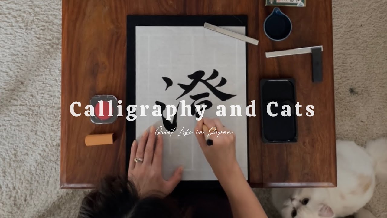 A Peaceful Day with Cats | Japanese Calligraphy Vlog