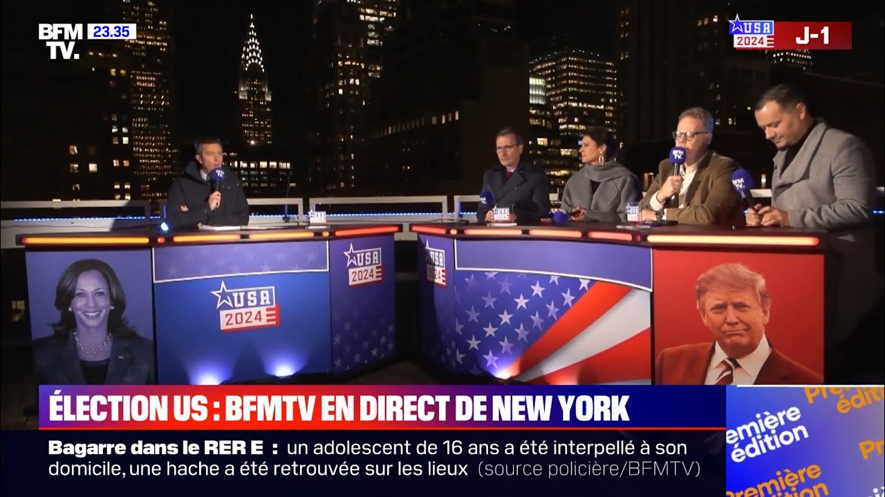 BFMTV | Début • spéciale USA2024 (veille élections) - Maxime Switek — 23h35, lundi 4 novembre 2024