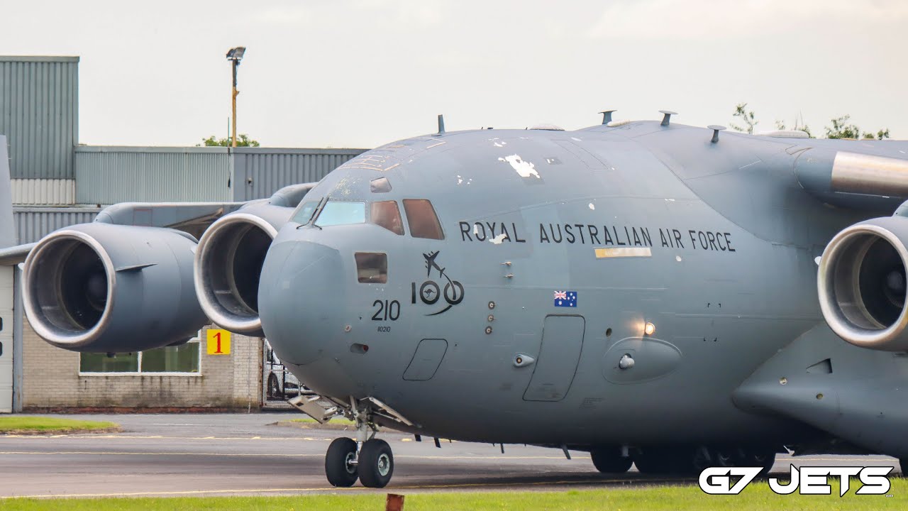 GLOBEMASTER LANDING | Royal Australian Air Force 100 Livery | C-17 A41-210 | Prestwick Airport PIK