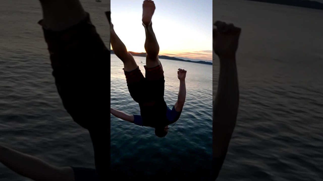 Sunset jump in Zadar #cliffjumping #croatia #sunset