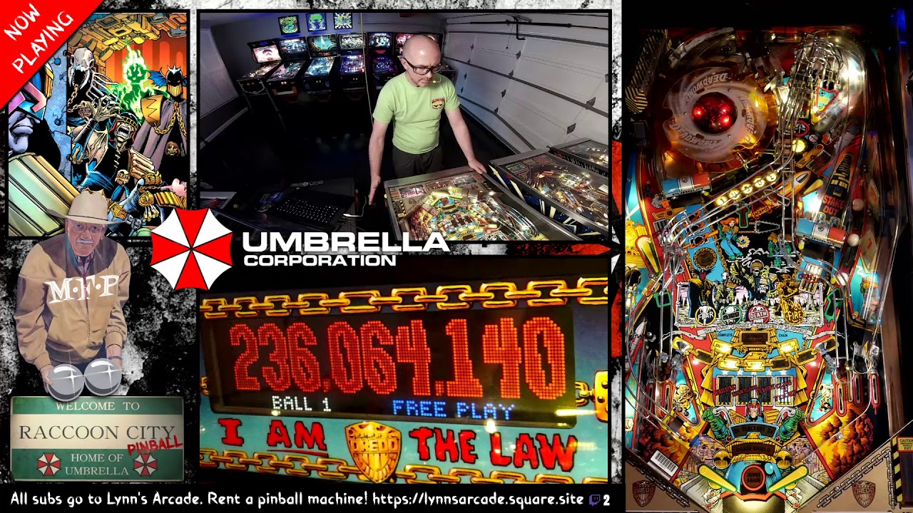 Bally Judge Dredd: Grand Champion game at Raccoon City Pinball.