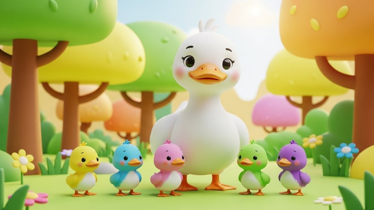 Five Little Rainbow Ducklings | Baby Nursery Rhymes & Newborn Songs