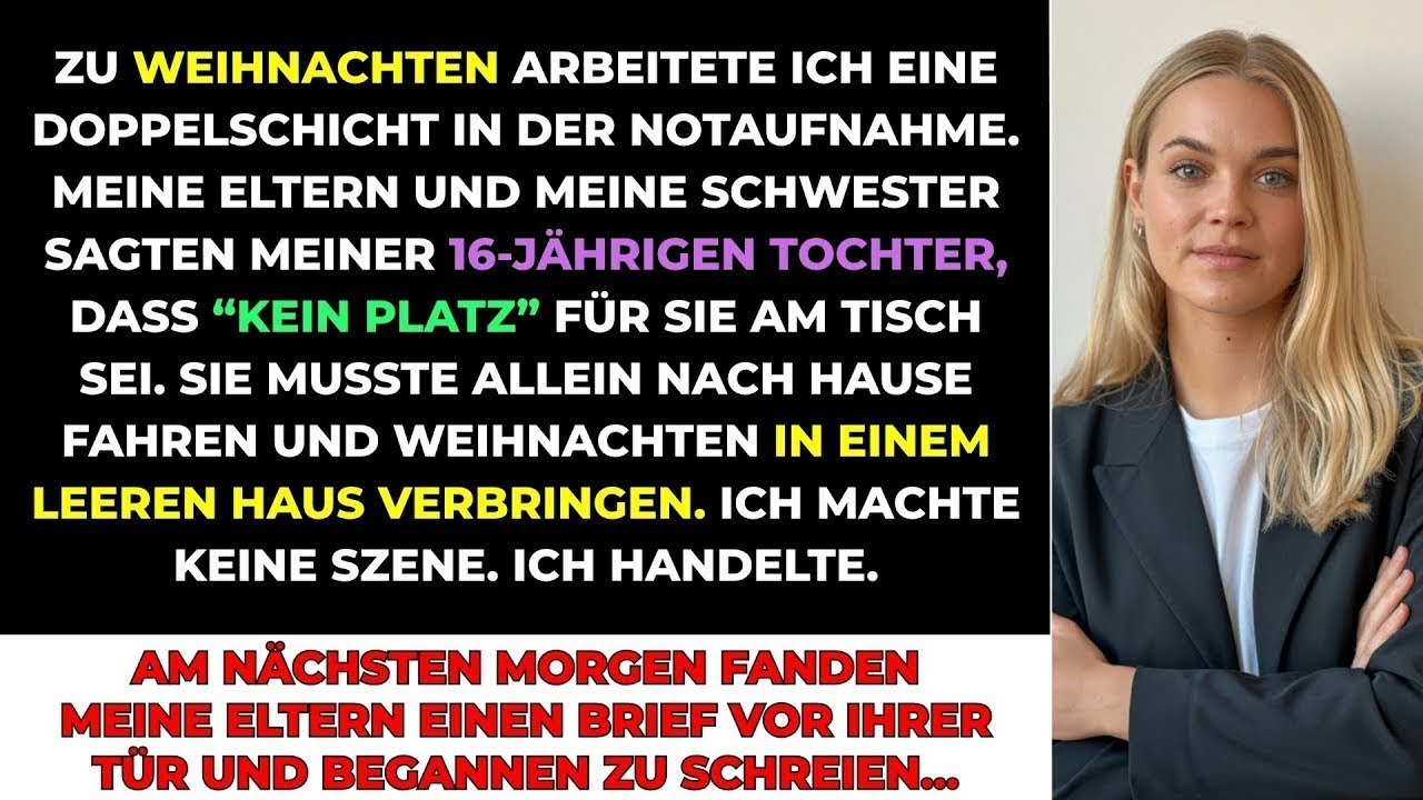 Meine Tochter Verbrachte Weihnachten In Einem LEEREN HAUS, Weil Meine Familie Sagte Kein Platz