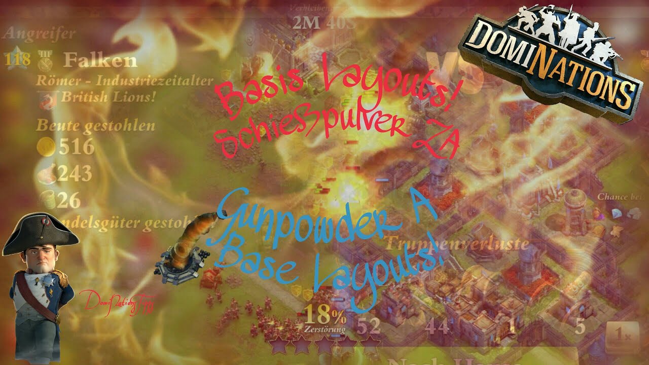#145. DomiNations - 1. Ressource protection Base layout Gunpowder Age